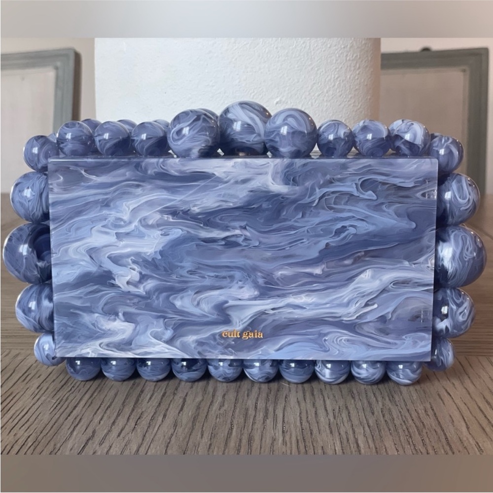 Cult Gaia Swirled Blue Clutch